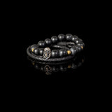 The Trendy Skull Beaded and Leather Bracelet Set