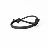 The Adjustable black Leather Skull Bracelet