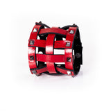 The Intertwined Red Valentine Leather Cuff