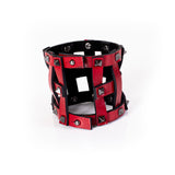 The Intertwined Red Valentine Leather Cuff