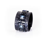 The Sparkler Snake Skin Leather Cuff with Swarovski Crystals