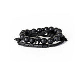 The Beaded Black on Black Bracelet Set