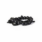 The Beaded Black on Black Bracelet Set