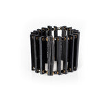 The Domino Black Leather Bracelet