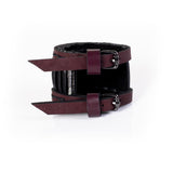 The Embossed Burgundy Leather Cuff