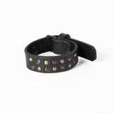 The Bronze Studded Black Leather Cuff