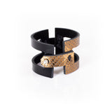 The Golden Rectangular Leather Cuff