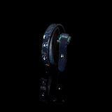 The Leather Triple Wrap Bracelet With Swarovski Crystals and Studs