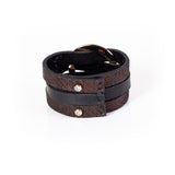 The Circular Brown Leather Cuff
