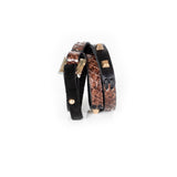 The Leather Triple Wrap Bracelet With Swarovski Crystals and Studs