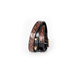The Leather Triple Wrap Bracelet With Swarovski Crystals and Studs