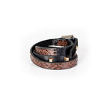 The Leather Triple Wrap Bracelet With Swarovski Crystals and Studs