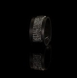 The Swarovski Fabric Black Leather Cuff