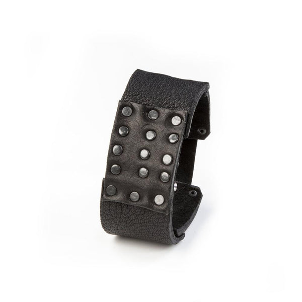 The Edgy Black Leather Cuff