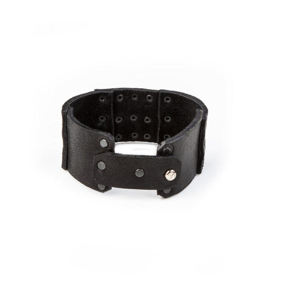 The Edgy Black Leather Cuff