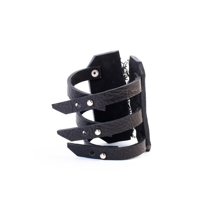 The Intertwined Black Leather Cuff