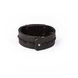 The Skull Black Leather Cuff