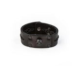 The Skull Black Leather Cuff