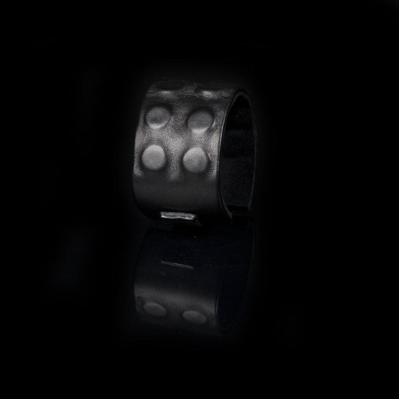 The Textured Wide Black Leather Cuff