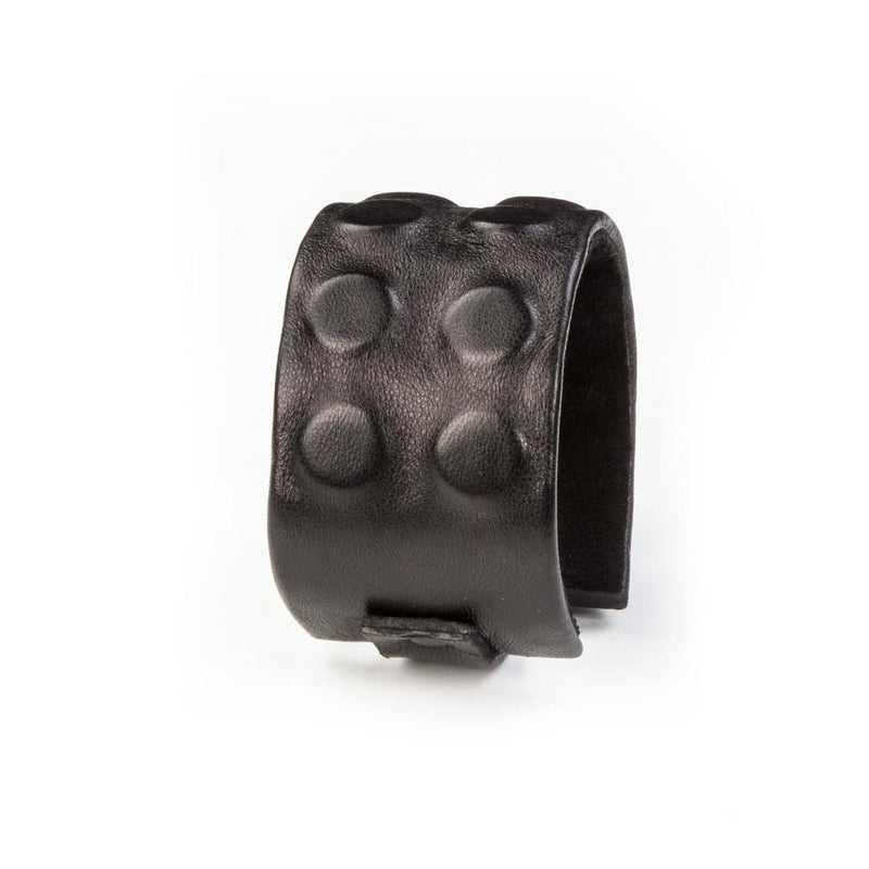The Textured Wide Black Leather Cuff