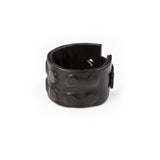 The Textured Wide Black Leather Cuff