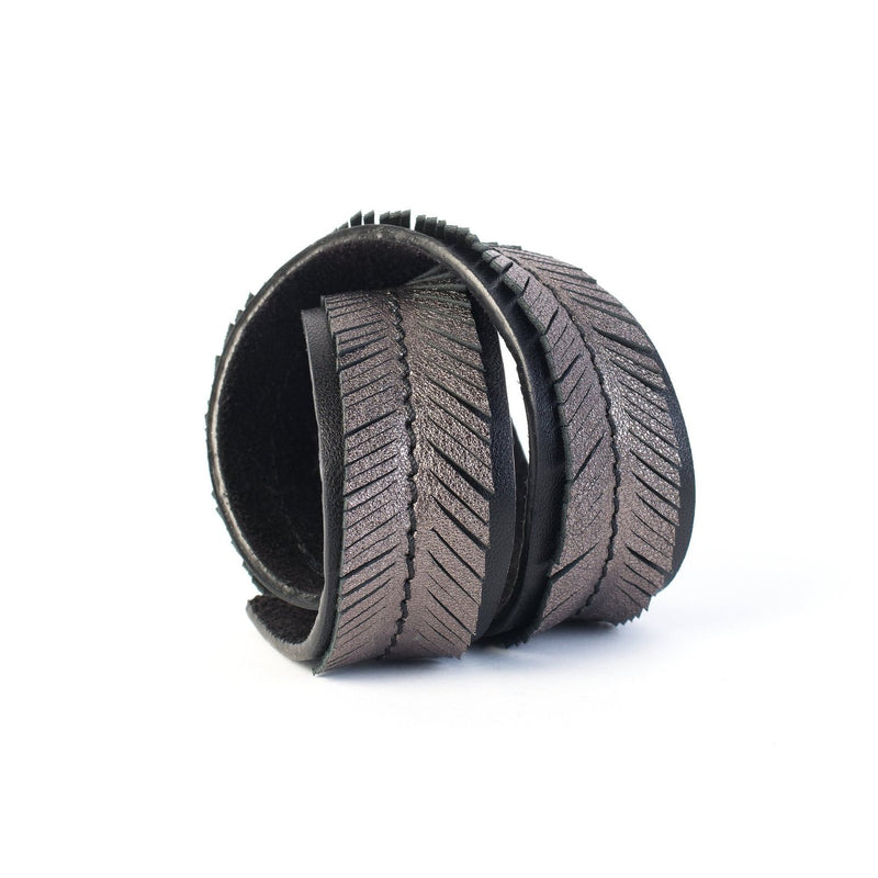 The Stitched Double Wrap Leather Bracelet