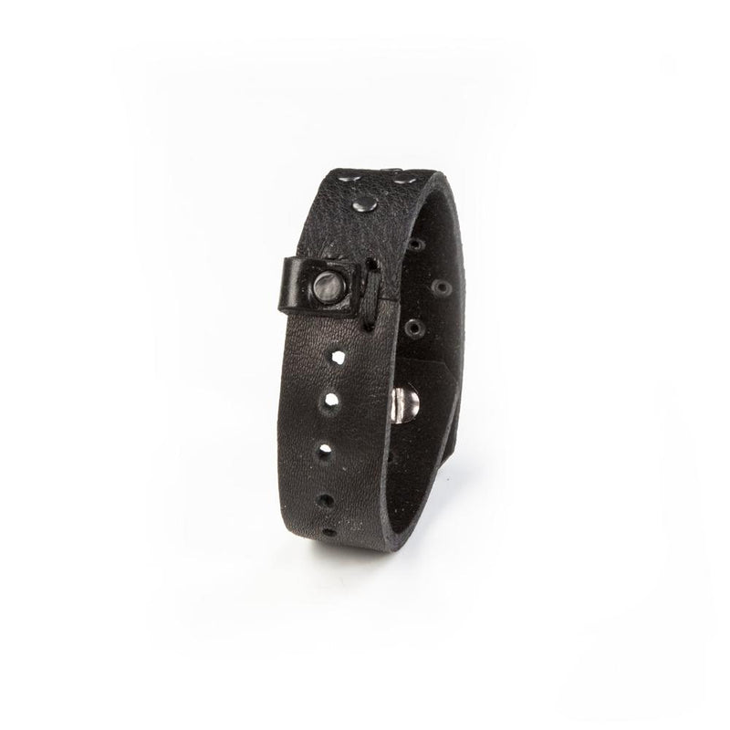 The Snap Black Leather Bracelet