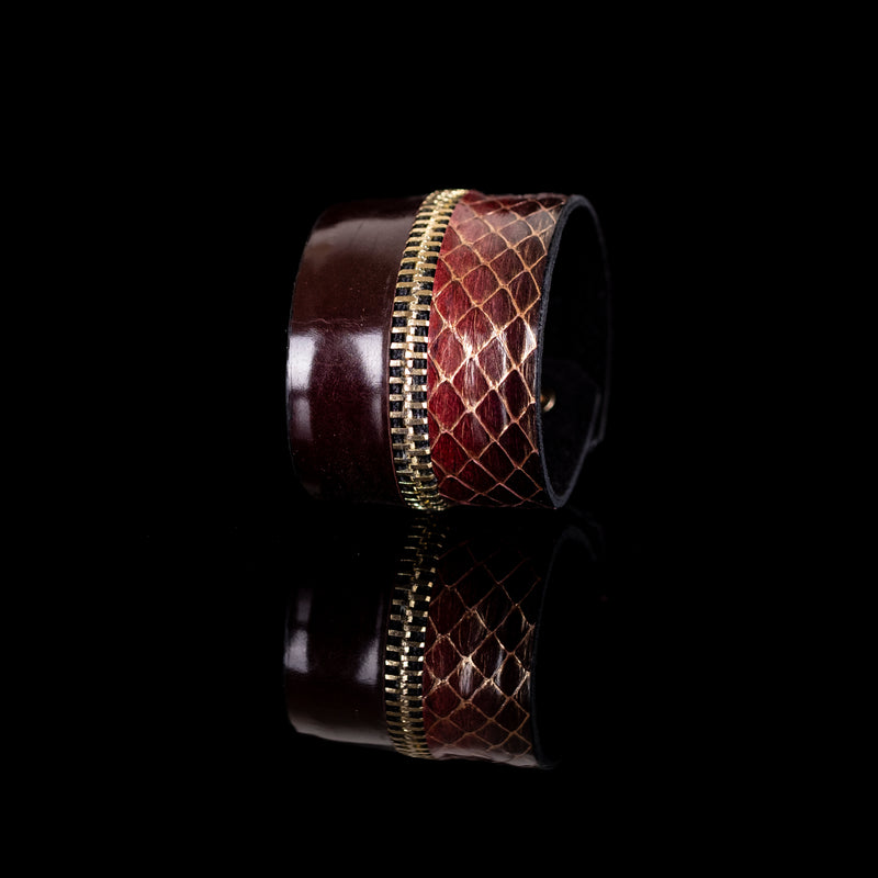 The Double Zipper Leather Cuff