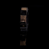 The Peaceful Black and Gold Leather Cuff