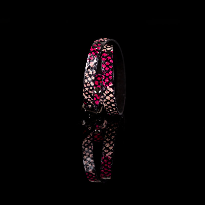 The Snake Skin Leather Double Wrap Bracelet