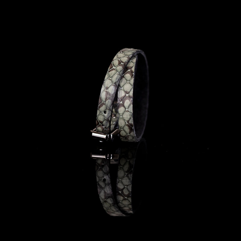 The Snake Skin Leather Double Wrap Bracelet