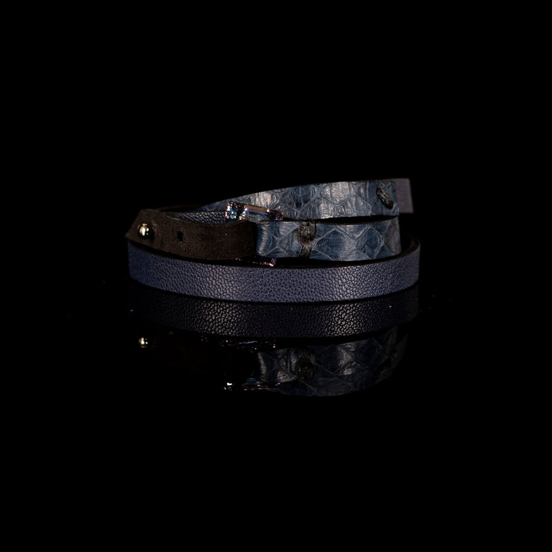 The Leather Triple Wrap Bracelet With Swarovski Crystals