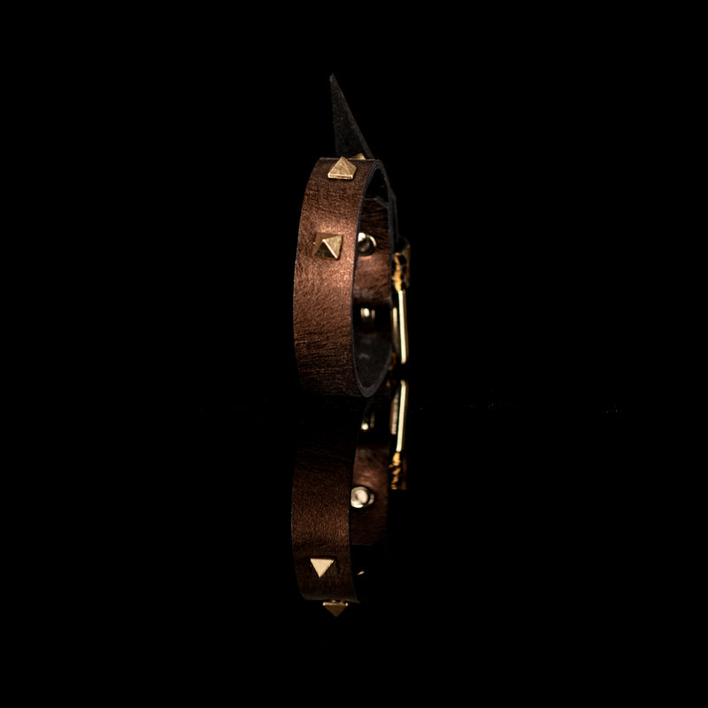 The Stackable Leather Bracelet with Studs