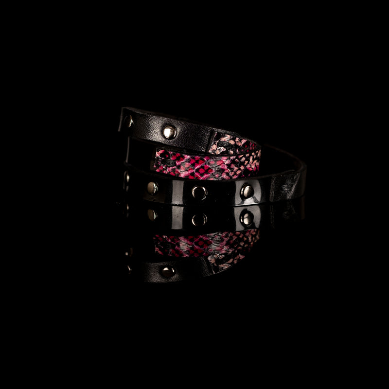 The Leather Triple Wrap Bracelet With Studs