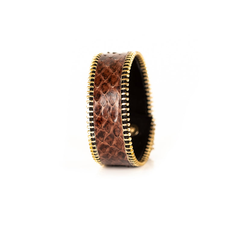 The Slim Zipper Leather Cuff