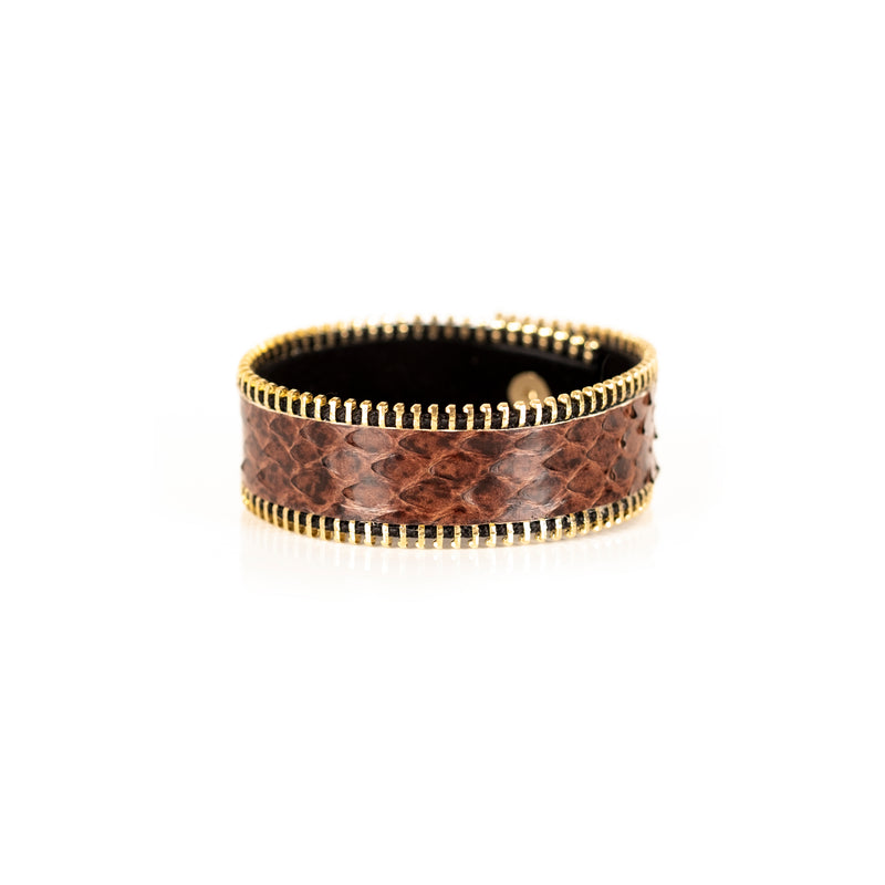 The Slim Zipper Leather Cuff