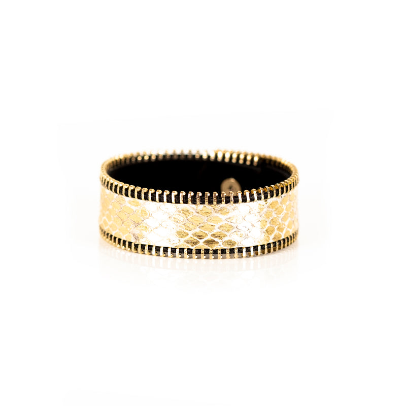 The Slim Zipper Leather Cuff