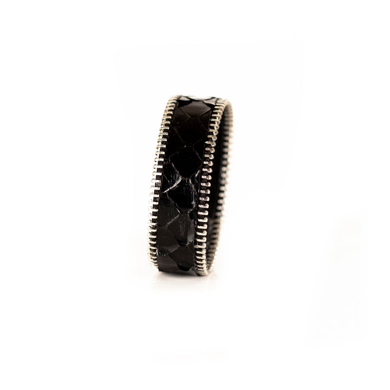 The Slim Zipper Leather Cuff