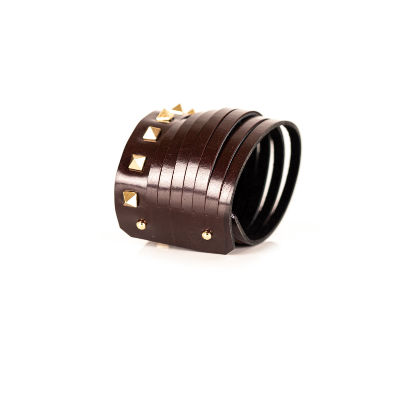 The Multi strand Leather Cuff with Studs