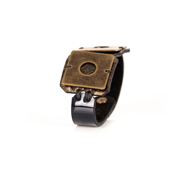 The Stitched Square Leather Bracelet