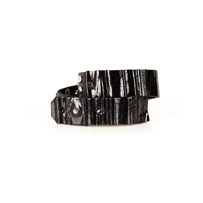 The Wide Leather Double Wrap Bracelet With Studs
