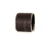 The Wide Zipper Leather Cuff