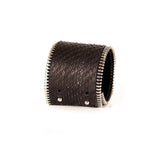 The Wide Zipper Leather Cuff