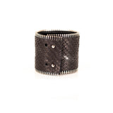 The Wide Zipper Leather Cuff