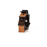 The Peaceful Black and Walnut Leather Cuff