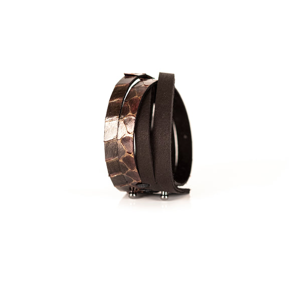 The Parallel Twist Leather Cuff