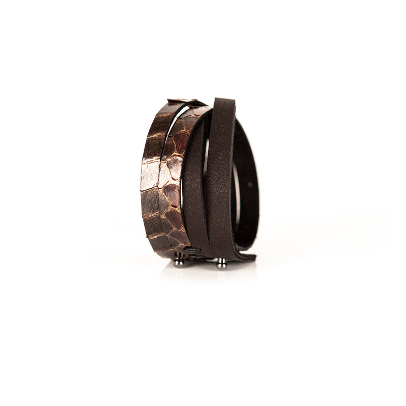 The Parallel Twist Leather Cuff
