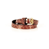 The Snake Skin Leather Double Wrap Bracelet