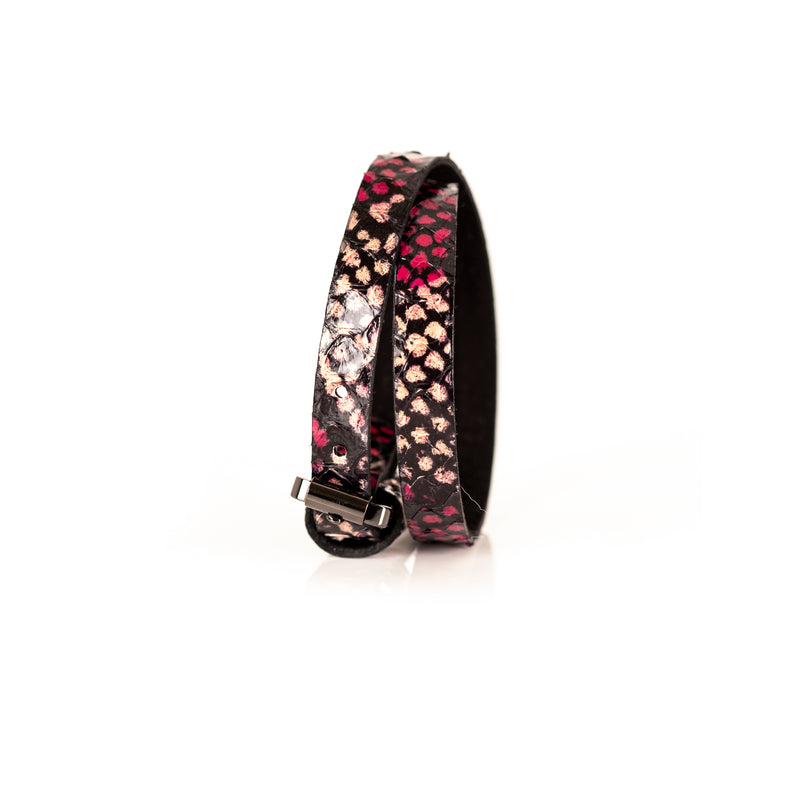 The Snake Skin Leather Double Wrap Bracelet