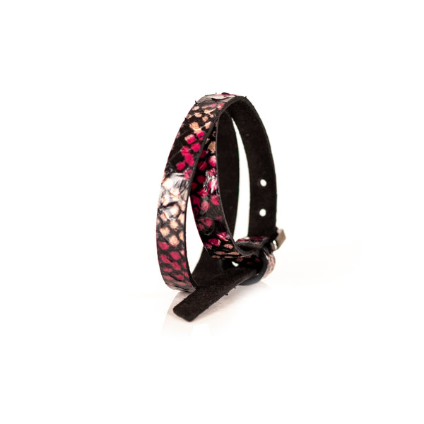 The Snake Skin Leather Double Wrap Bracelet